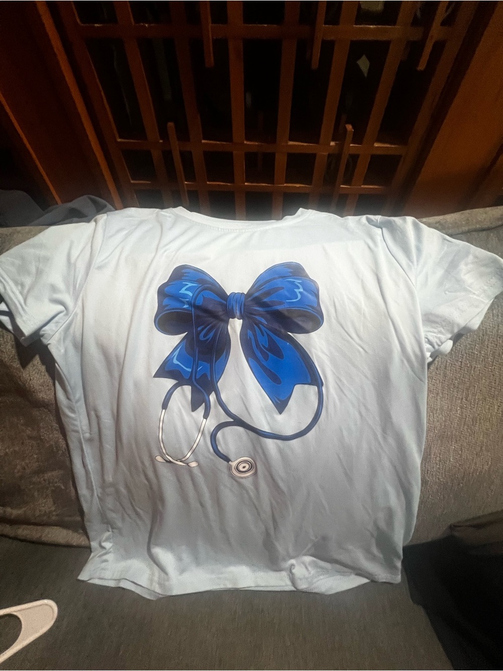 Blue Bow nurse Graphic T-Shirt